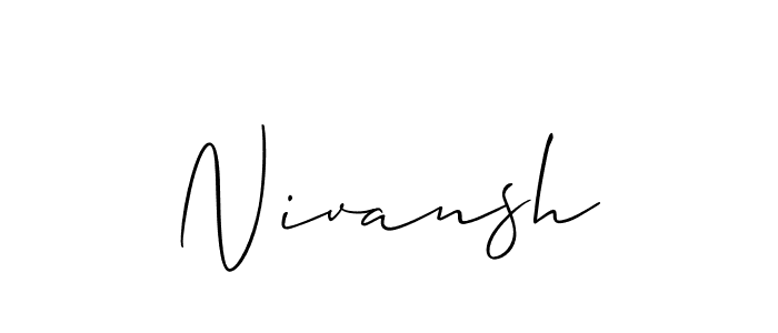 Also we have Nivansh name is the best signature style. Create professional handwritten signature collection using Allison_Script autograph style. Nivansh signature style 2 images and pictures png