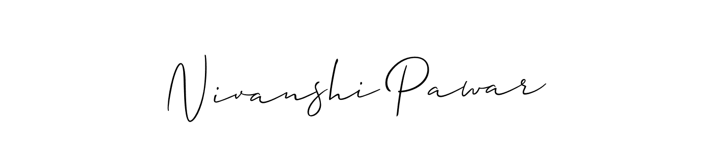 How to make Nivanshi Pawar name signature. Use Allison_Script style for creating short signs online. This is the latest handwritten sign. Nivanshi Pawar signature style 2 images and pictures png