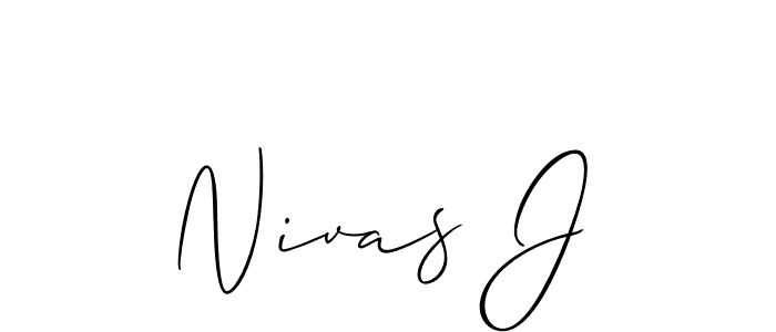 Design your own signature with our free online signature maker. With this signature software, you can create a handwritten (Allison_Script) signature for name Nivas J. Nivas J signature style 2 images and pictures png