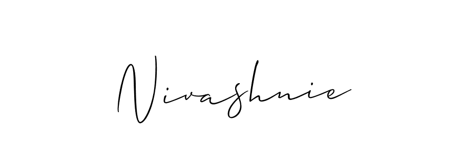 Use a signature maker to create a handwritten signature online. With this signature software, you can design (Allison_Script) your own signature for name Nivashnie. Nivashnie signature style 2 images and pictures png