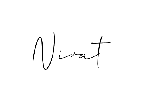 Design your own signature with our free online signature maker. With this signature software, you can create a handwritten (Allison_Script) signature for name Nivat. Nivat signature style 2 images and pictures png