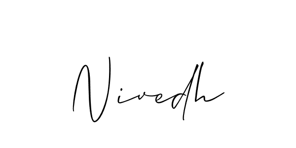 Design your own signature with our free online signature maker. With this signature software, you can create a handwritten (Allison_Script) signature for name Nivedh. Nivedh signature style 2 images and pictures png