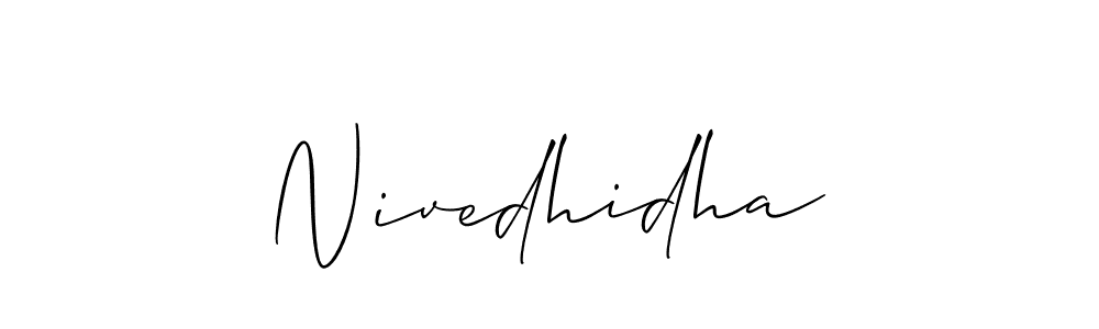 Design your own signature with our free online signature maker. With this signature software, you can create a handwritten (Allison_Script) signature for name Nivedhidha. Nivedhidha signature style 2 images and pictures png