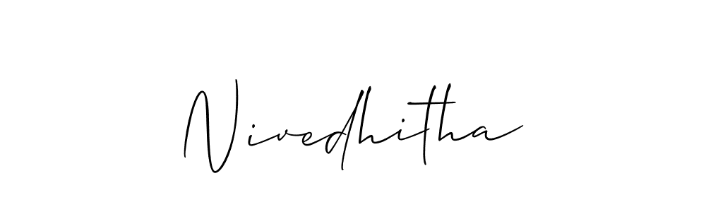 How to make Nivedhitha signature? Allison_Script is a professional autograph style. Create handwritten signature for Nivedhitha name. Nivedhitha signature style 2 images and pictures png