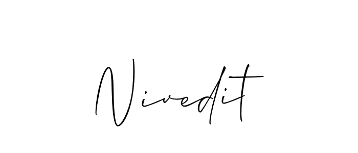 How to Draw Nivedit signature style? Allison_Script is a latest design signature styles for name Nivedit. Nivedit signature style 2 images and pictures png