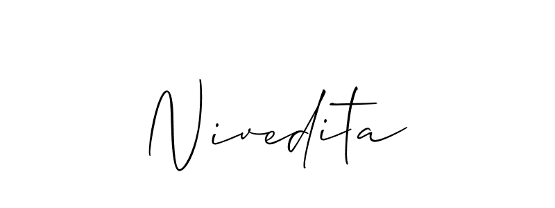 The best way (Allison_Script) to make a short signature is to pick only two or three words in your name. The name Nivedita include a total of six letters. For converting this name. Nivedita signature style 2 images and pictures png