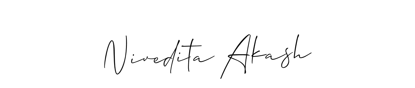 Nivedita Akash stylish signature style. Best Handwritten Sign (Allison_Script) for my name. Handwritten Signature Collection Ideas for my name Nivedita Akash. Nivedita Akash signature style 2 images and pictures png