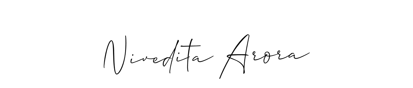 Use a signature maker to create a handwritten signature online. With this signature software, you can design (Allison_Script) your own signature for name Nivedita Arora. Nivedita Arora signature style 2 images and pictures png