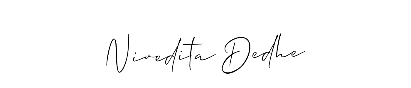 Nivedita Dedhe stylish signature style. Best Handwritten Sign (Allison_Script) for my name. Handwritten Signature Collection Ideas for my name Nivedita Dedhe. Nivedita Dedhe signature style 2 images and pictures png