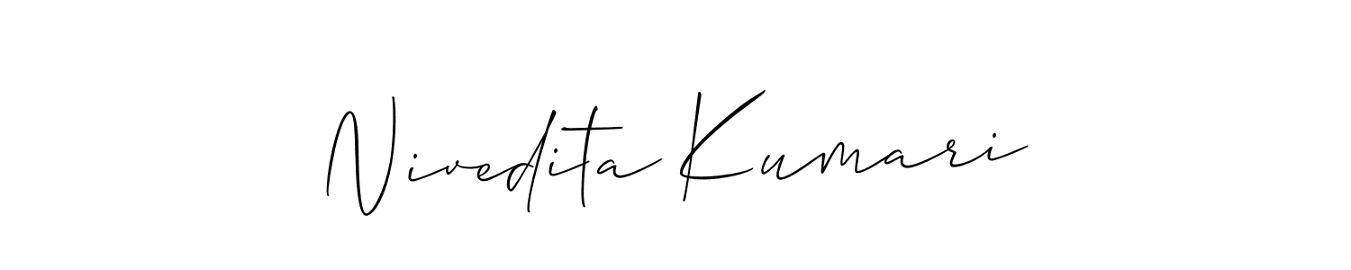 Make a short Nivedita Kumari signature style. Manage your documents anywhere anytime using Allison_Script. Create and add eSignatures, submit forms, share and send files easily. Nivedita Kumari signature style 2 images and pictures png