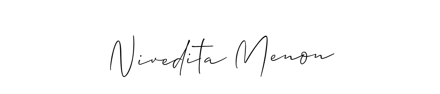 Also You can easily find your signature by using the search form. We will create Nivedita Menon name handwritten signature images for you free of cost using Allison_Script sign style. Nivedita Menon signature style 2 images and pictures png