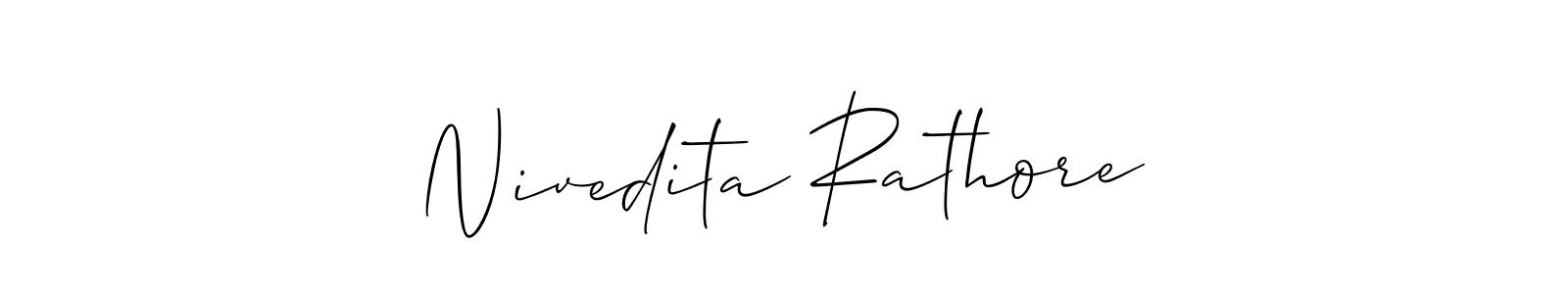 Similarly Allison_Script is the best handwritten signature design. Signature creator online .You can use it as an online autograph creator for name Nivedita Rathore. Nivedita Rathore signature style 2 images and pictures png