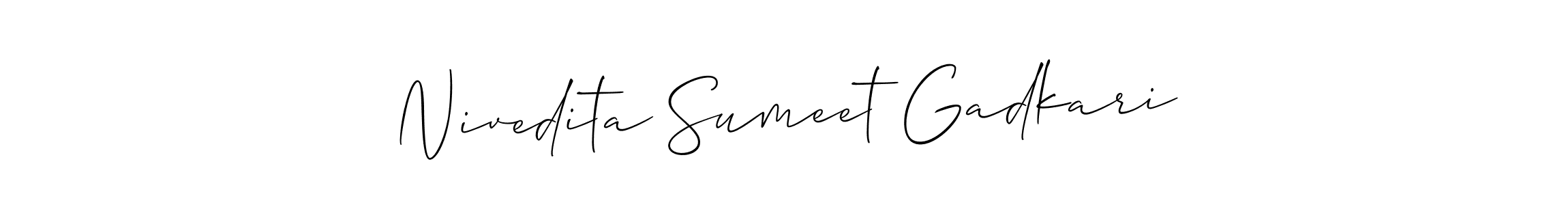 Design your own signature with our free online signature maker. With this signature software, you can create a handwritten (Allison_Script) signature for name Nivedita Sumeet Gadkari. Nivedita Sumeet Gadkari signature style 2 images and pictures png