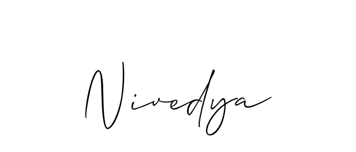 Use a signature maker to create a handwritten signature online. With this signature software, you can design (Allison_Script) your own signature for name Nivedya. Nivedya signature style 2 images and pictures png