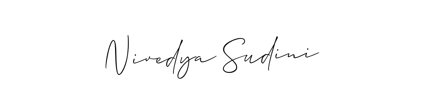 How to make Nivedya Sudini name signature. Use Allison_Script style for creating short signs online. This is the latest handwritten sign. Nivedya Sudini signature style 2 images and pictures png