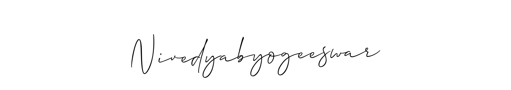 Nivedyabyogeeswar stylish signature style. Best Handwritten Sign (Allison_Script) for my name. Handwritten Signature Collection Ideas for my name Nivedyabyogeeswar. Nivedyabyogeeswar signature style 2 images and pictures png