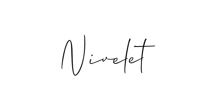 Also You can easily find your signature by using the search form. We will create Nivelet name handwritten signature images for you free of cost using Allison_Script sign style. Nivelet signature style 2 images and pictures png