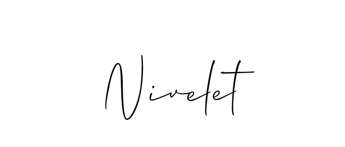 if you are searching for the best signature style for your name Nivelet. so please give up your signature search. here we have designed multiple signature styles  using Allison_Script. Nivelet signature style 2 images and pictures png