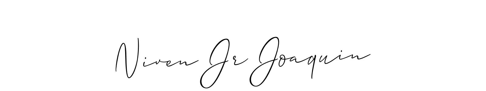 You should practise on your own different ways (Allison_Script) to write your name (Niven Jr Joaquin) in signature. don't let someone else do it for you. Niven Jr Joaquin signature style 2 images and pictures png