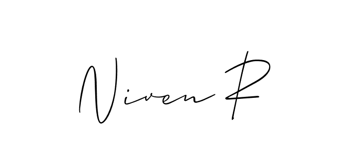 Also You can easily find your signature by using the search form. We will create Niven R name handwritten signature images for you free of cost using Allison_Script sign style. Niven R signature style 2 images and pictures png