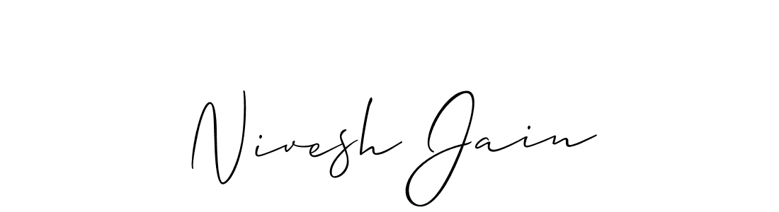 The best way (Allison_Script) to make a short signature is to pick only two or three words in your name. The name Nivesh Jain include a total of six letters. For converting this name. Nivesh Jain signature style 2 images and pictures png