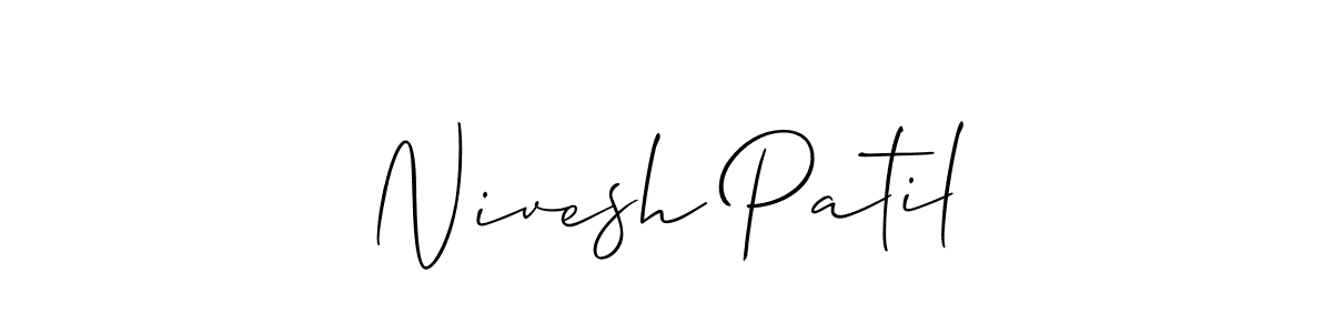 The best way (Allison_Script) to make a short signature is to pick only two or three words in your name. The name Nivesh Patil include a total of six letters. For converting this name. Nivesh Patil signature style 2 images and pictures png