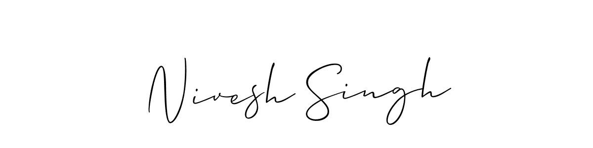 Also You can easily find your signature by using the search form. We will create Nivesh Singh name handwritten signature images for you free of cost using Allison_Script sign style. Nivesh Singh signature style 2 images and pictures png