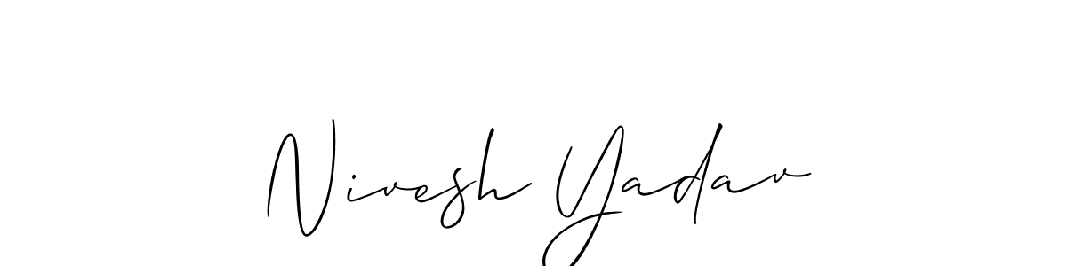 Similarly Allison_Script is the best handwritten signature design. Signature creator online .You can use it as an online autograph creator for name Nivesh Yadav. Nivesh Yadav signature style 2 images and pictures png