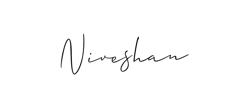 Design your own signature with our free online signature maker. With this signature software, you can create a handwritten (Allison_Script) signature for name Niveshan. Niveshan signature style 2 images and pictures png