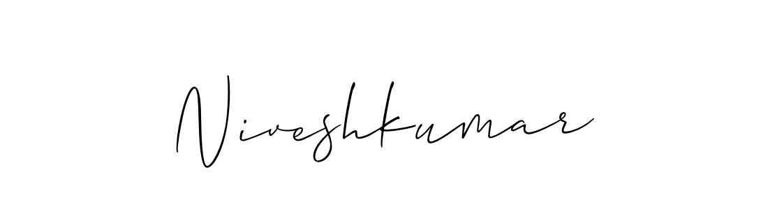 The best way (Allison_Script) to make a short signature is to pick only two or three words in your name. The name Niveshkumar include a total of six letters. For converting this name. Niveshkumar signature style 2 images and pictures png