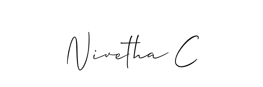 Make a short Nivetha C signature style. Manage your documents anywhere anytime using Allison_Script. Create and add eSignatures, submit forms, share and send files easily. Nivetha C signature style 2 images and pictures png