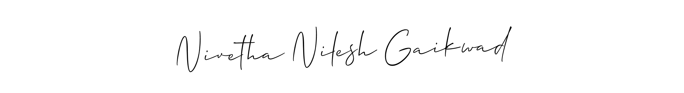 Make a beautiful signature design for name Nivetha Nilesh Gaikwad. With this signature (Allison_Script) style, you can create a handwritten signature for free. Nivetha Nilesh Gaikwad signature style 2 images and pictures png