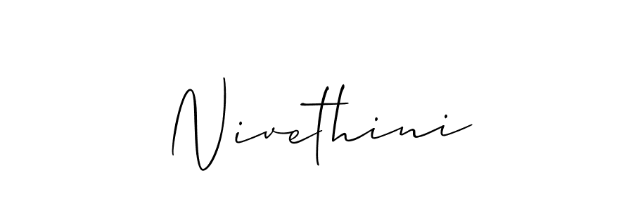 Use a signature maker to create a handwritten signature online. With this signature software, you can design (Allison_Script) your own signature for name Nivethini. Nivethini signature style 2 images and pictures png