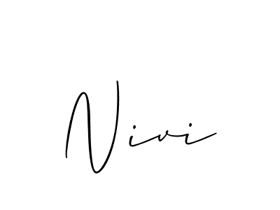 The best way (Allison_Script) to make a short signature is to pick only two or three words in your name. The name Nivi include a total of six letters. For converting this name. Nivi signature style 2 images and pictures png