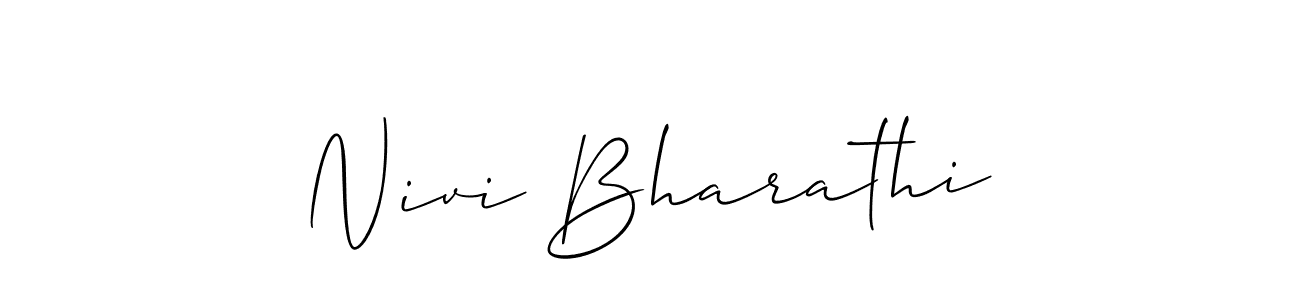 Design your own signature with our free online signature maker. With this signature software, you can create a handwritten (Allison_Script) signature for name Nivi Bharathi. Nivi Bharathi signature style 2 images and pictures png