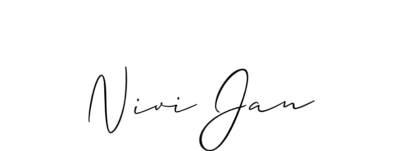 Similarly Allison_Script is the best handwritten signature design. Signature creator online .You can use it as an online autograph creator for name Nivi Jan. Nivi Jan signature style 2 images and pictures png