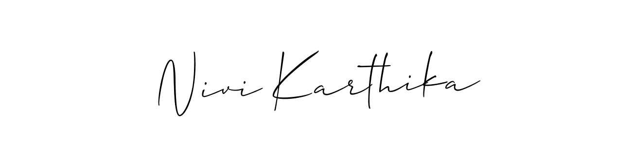 Make a beautiful signature design for name Nivi Karthika. With this signature (Allison_Script) style, you can create a handwritten signature for free. Nivi Karthika signature style 2 images and pictures png