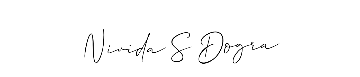You can use this online signature creator to create a handwritten signature for the name Nivida S Dogra. This is the best online autograph maker. Nivida S Dogra signature style 2 images and pictures png