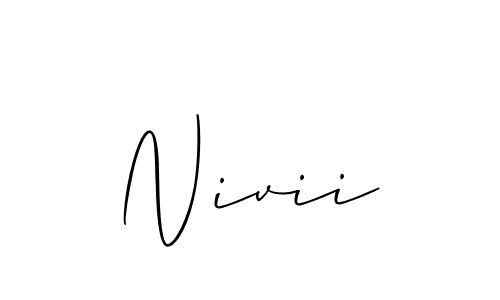 Use a signature maker to create a handwritten signature online. With this signature software, you can design (Allison_Script) your own signature for name Nivii. Nivii signature style 2 images and pictures png