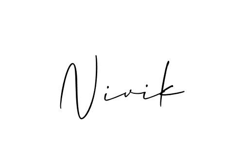 Also we have Nivik name is the best signature style. Create professional handwritten signature collection using Allison_Script autograph style. Nivik signature style 2 images and pictures png