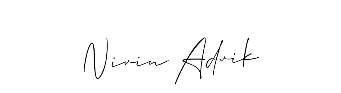 Also we have Nivin Advik name is the best signature style. Create professional handwritten signature collection using Allison_Script autograph style. Nivin Advik signature style 2 images and pictures png