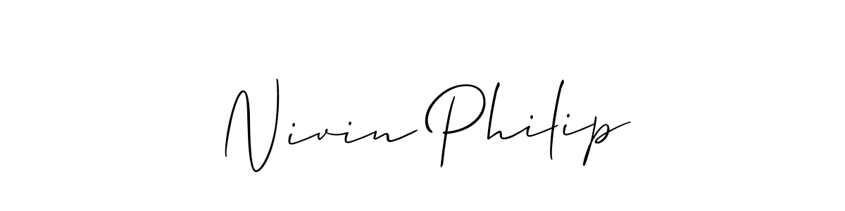 Best and Professional Signature Style for Nivin Philip. Allison_Script Best Signature Style Collection. Nivin Philip signature style 2 images and pictures png