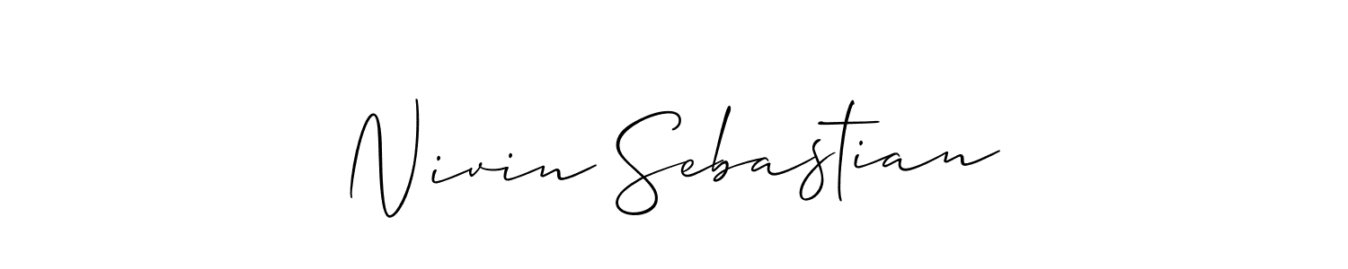 Make a short Nivin Sebastian signature style. Manage your documents anywhere anytime using Allison_Script. Create and add eSignatures, submit forms, share and send files easily. Nivin Sebastian signature style 2 images and pictures png