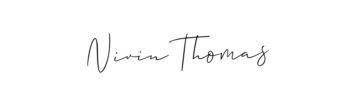 Design your own signature with our free online signature maker. With this signature software, you can create a handwritten (Allison_Script) signature for name Nivin Thomas. Nivin Thomas signature style 2 images and pictures png