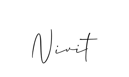 The best way (Allison_Script) to make a short signature is to pick only two or three words in your name. The name Nivit include a total of six letters. For converting this name. Nivit signature style 2 images and pictures png