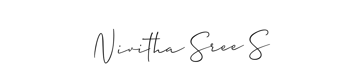 Also we have Nivitha Sree S name is the best signature style. Create professional handwritten signature collection using Allison_Script autograph style. Nivitha Sree S signature style 2 images and pictures png