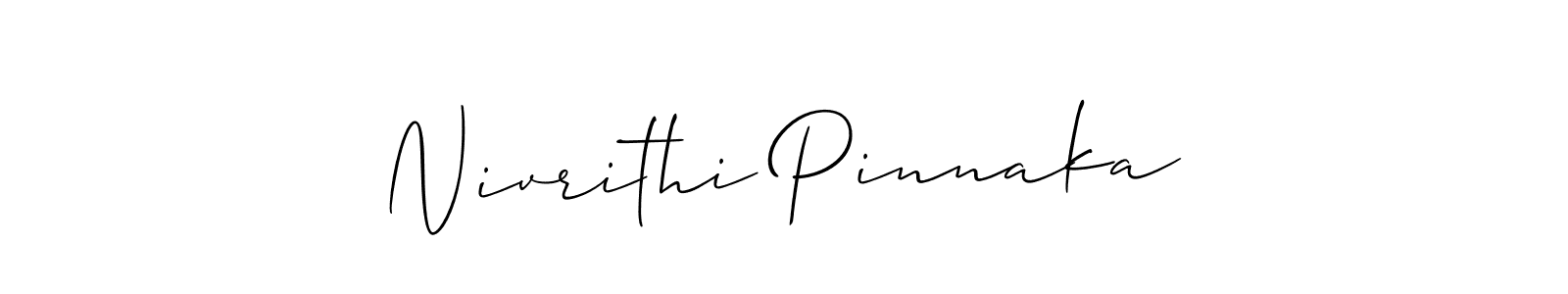 Design your own signature with our free online signature maker. With this signature software, you can create a handwritten (Allison_Script) signature for name Nivrithi Pinnaka. Nivrithi Pinnaka signature style 2 images and pictures png