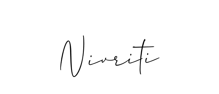 The best way (Allison_Script) to make a short signature is to pick only two or three words in your name. The name Nivriti include a total of six letters. For converting this name. Nivriti signature style 2 images and pictures png