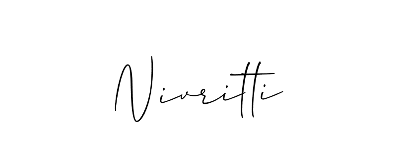 Similarly Allison_Script is the best handwritten signature design. Signature creator online .You can use it as an online autograph creator for name Nivritti. Nivritti signature style 2 images and pictures png