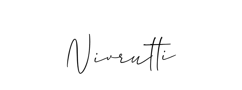 if you are searching for the best signature style for your name Nivrutti. so please give up your signature search. here we have designed multiple signature styles  using Allison_Script. Nivrutti signature style 2 images and pictures png